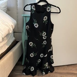 Banana Republic Black Floral A-Line Dress